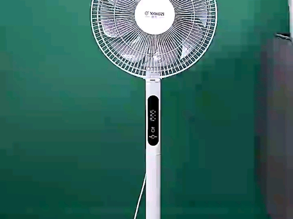 扬子 电风扇家用落地扇遥控立式电扇宿舍轻音办公室摇头风扇 白色机械