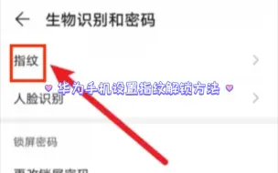 Download Video: 华为手机设置指纹解锁方法
