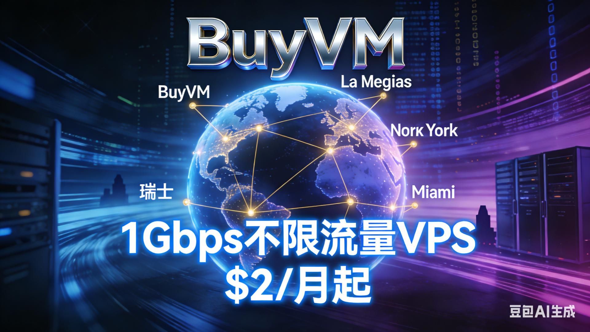 BuyVM:1Gbps不限流量vps ,$2/月起,可选瑞士/拉斯维加斯/纽约/迈阿密机房
