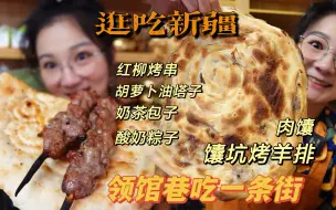 Video herunterladen: 【逛吃新疆】领馆巷吃一条街！馕坑烤肉馕肉串大羊排，中午太顶了