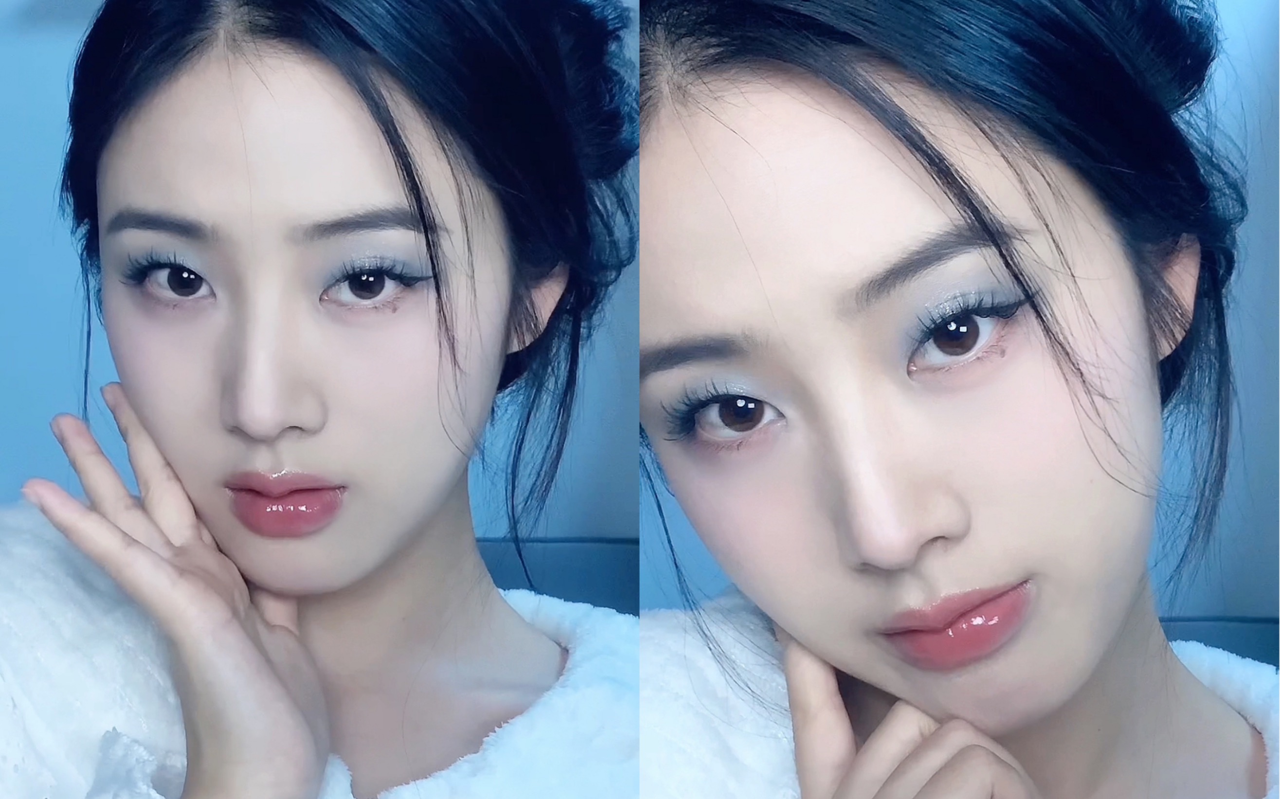 冰蓝碎钻 单眼皮清冷系妆容