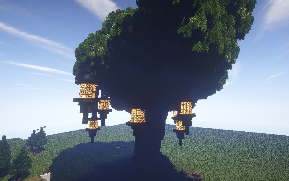 给一个建筑玩家半小时竟做出了世界树!