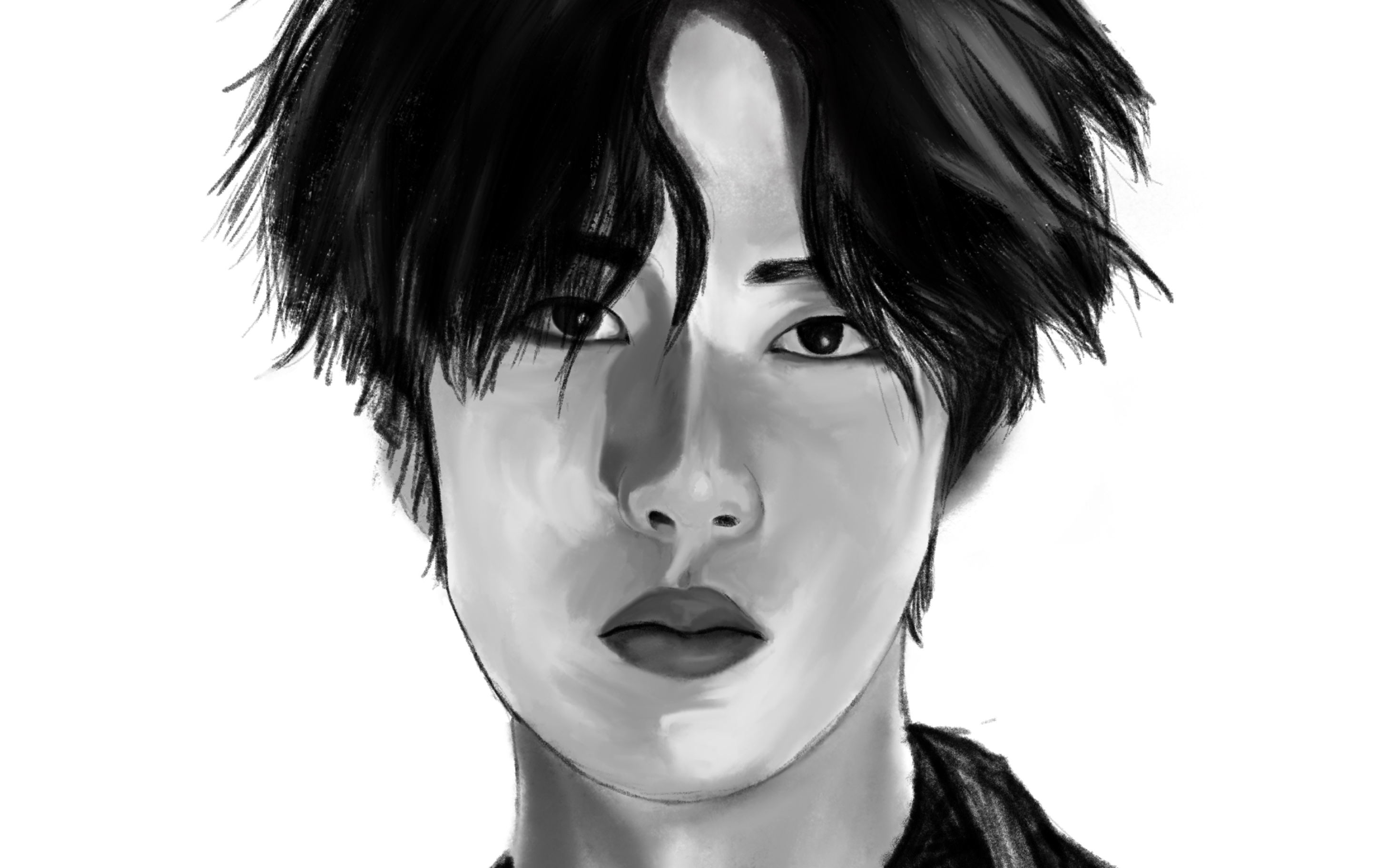 王一博素描头像