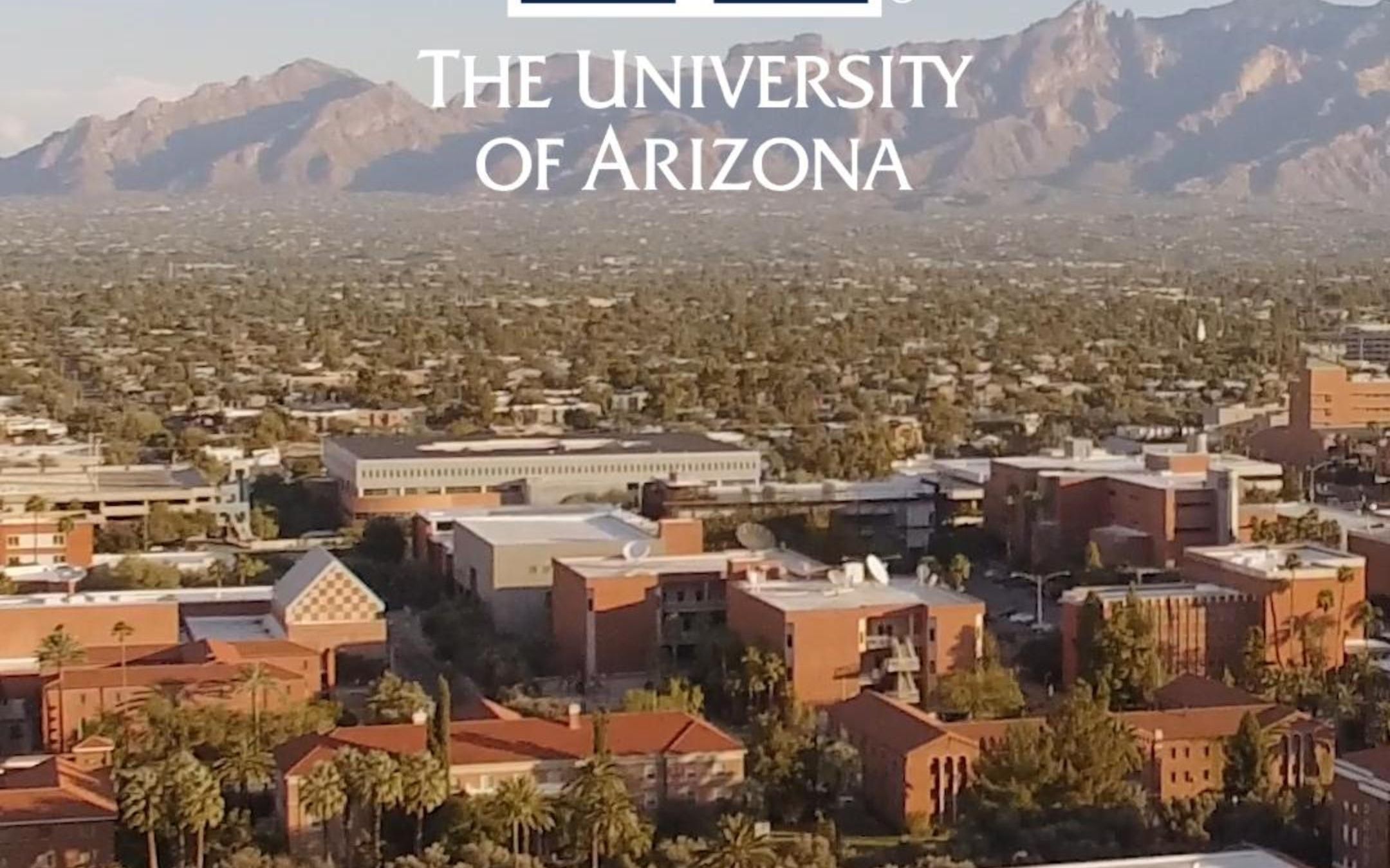 亚利桑那大学被群山环绕,棕榈树和仙人掌列于校园两旁