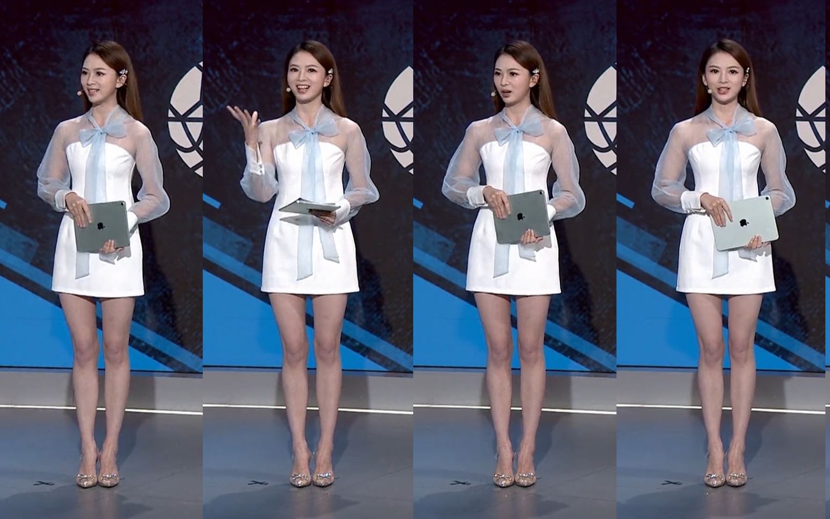 腾讯美女主播小新超短裙透视装大秀美腿主持欧冠,又纯又欲你爱了吗