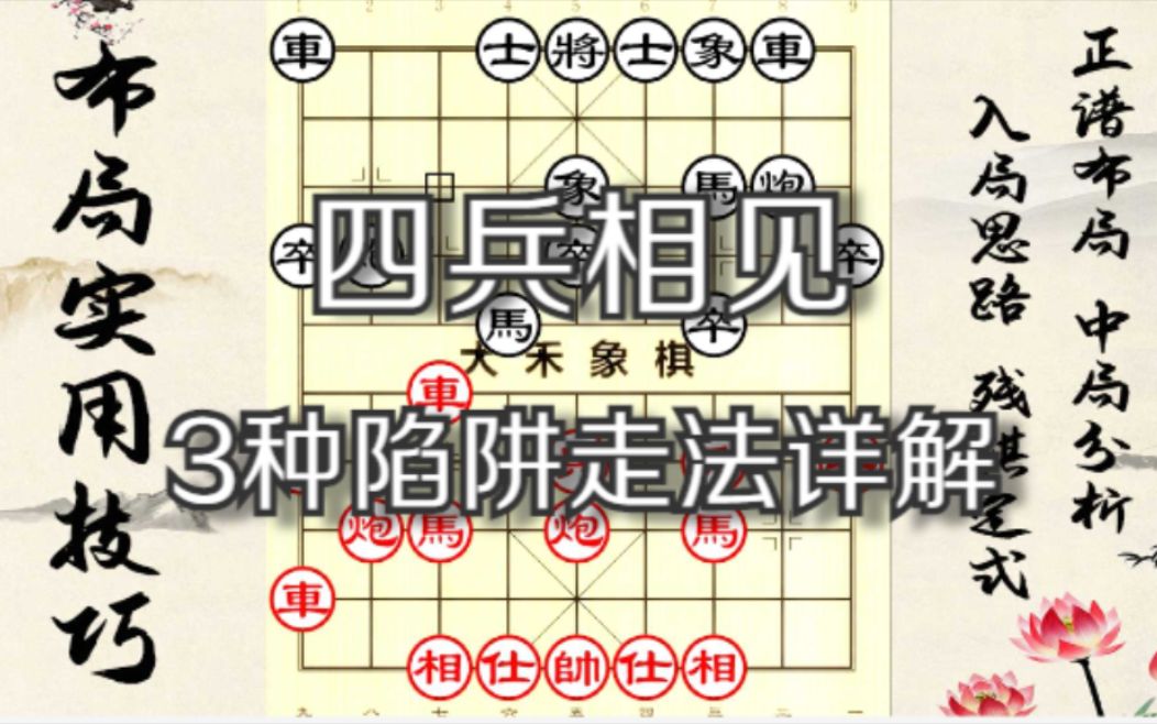 象棋经典布局:中炮过河车对屏风马,四兵相见应对方法来了桌游棋牌热门视频