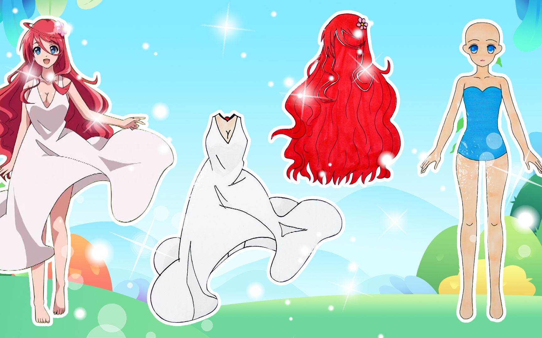 手工纸娃娃玩具:纸娃娃装扮,《进化之实》莎莉娅装扮