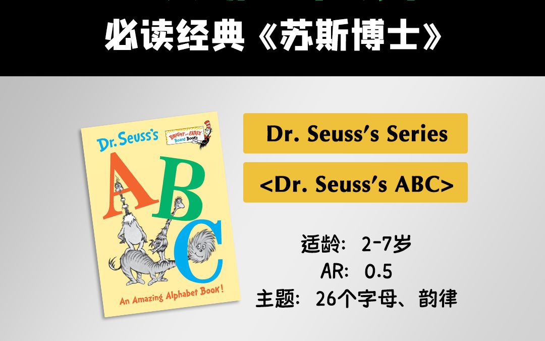 苏斯博士绘本《苏斯博士的ABC》绘本动画 + 原版音频 孩子学习26个字母的必备绘本哔哩哔哩bilibili