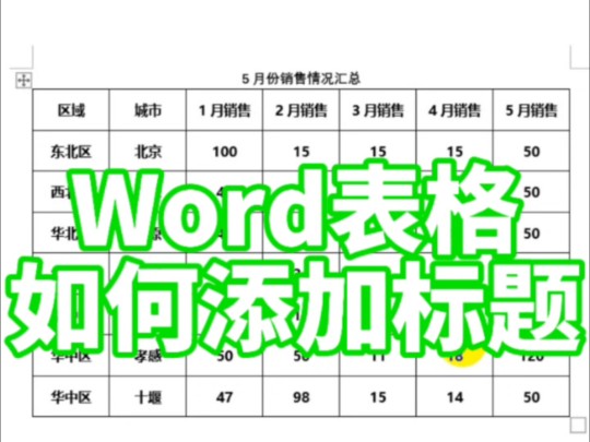 word表格如何添加标题哔哩哔哩bilibili