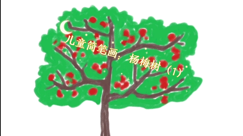 杨梅树手绘画图片