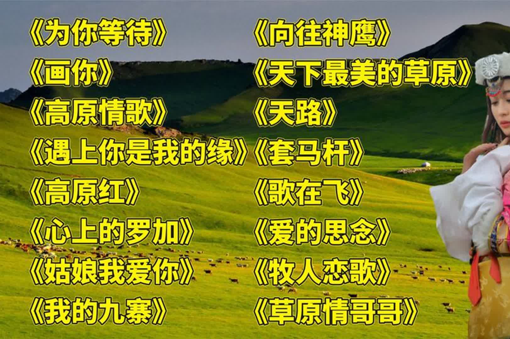 次仁央宗_为你等待__画你__心上的罗加__向往神鹰__牧人恋歌