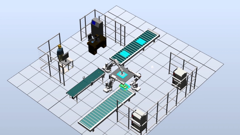 robotstudio离线编程 ABB机器人全自动化激光切割输送工作站(接代z做,毕设,论文,模型,讲解工作站等)哔哩哔哩bilibili