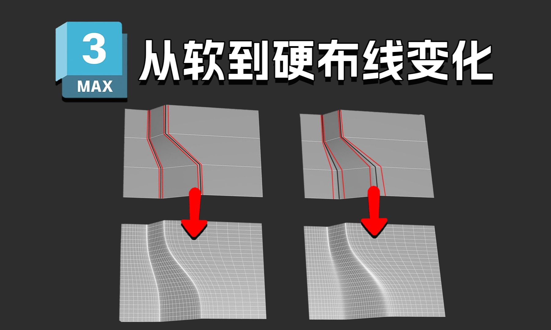 【3dmax】从硬到软的模型如何布线?3dmax卡线小技巧,零基础新手入门必看布线卡线案例教程!(3dmax入门基础教学 3D建模 游戏建模)哔哩哔哩...