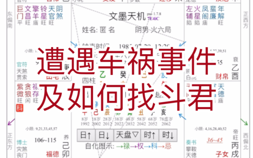 紫微斗数案例解读3:遭遇车祸事件,及如何找斗君推断流月.哔哩哔哩bilibili