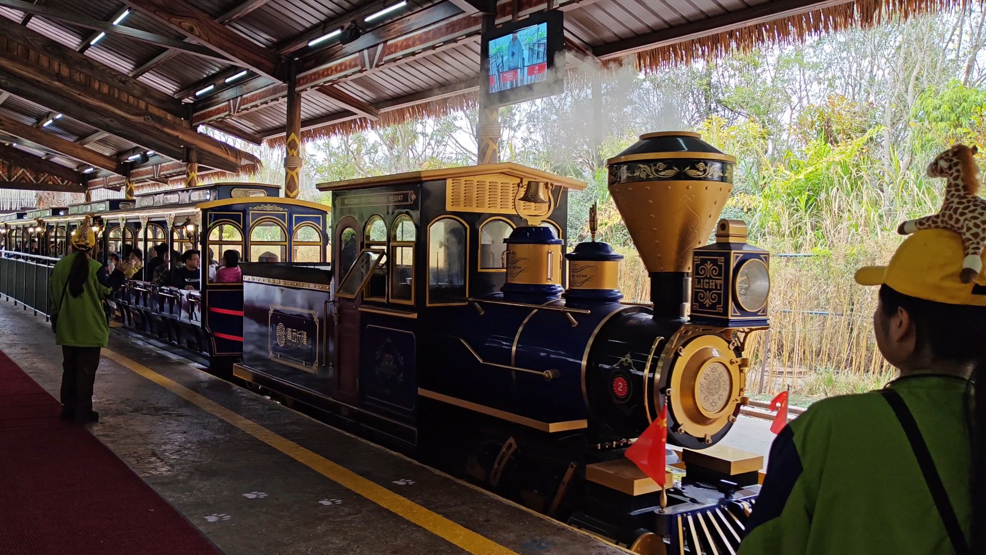 清远长隆蒸汽小火车进站