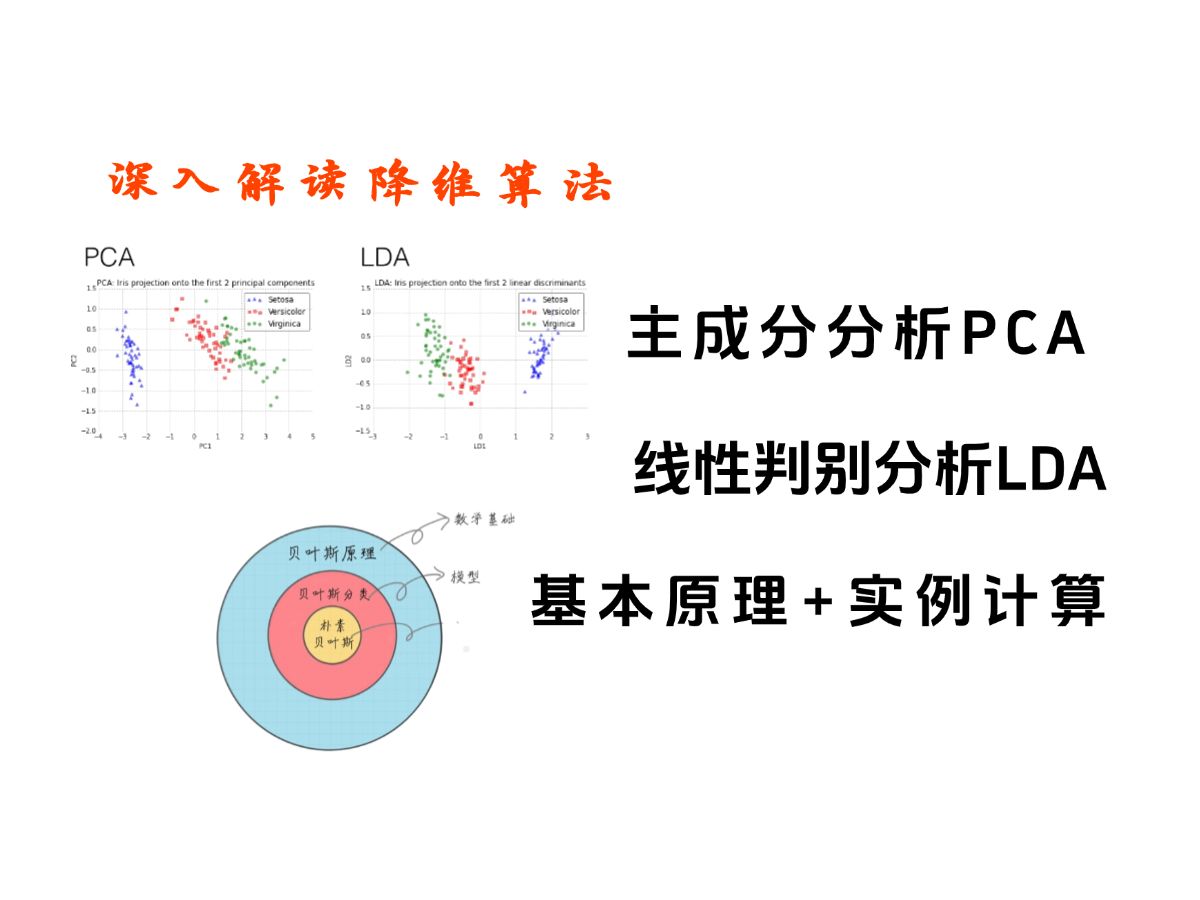 利用LDA实现最佳分类效果!1小时学懂主成分分析PCA、线性判别分析、贝叶斯算法三大机器学习算法!监督学习、降维哔哩哔哩bilibili