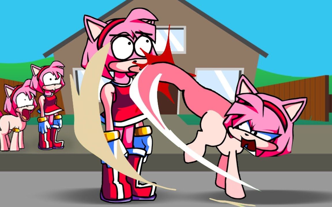 [图]Block Head but... Amy is everywhere _ FNF Amy vs Pinkie Pie