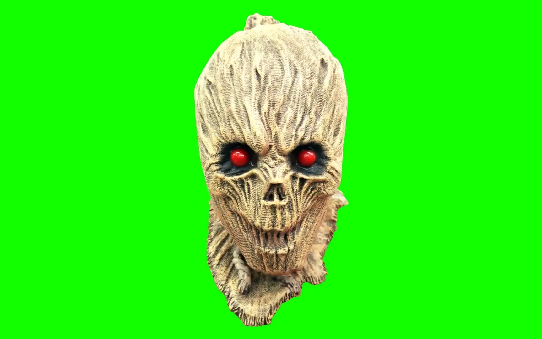 绿幕抠像眼睛闪光的骷髅怪物