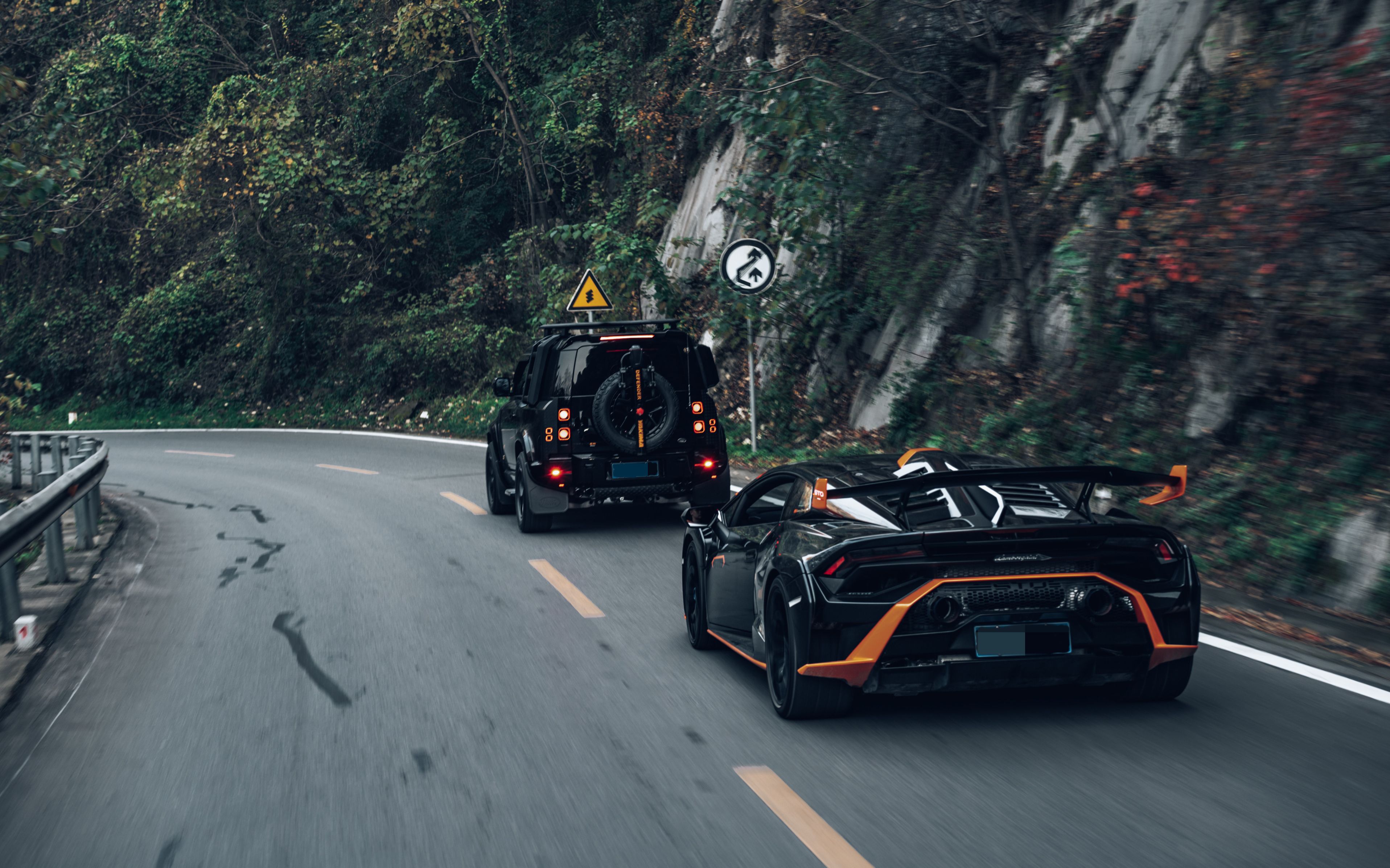 4k【kunva】梦幻搭配 lamborghini huracán sto&land rover defender