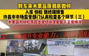 Télécharger la video: 网友质疑胖东来销售的特价切块水果为坏掉的水果，许昌市市场监管部门开展检查，通过查看监控发现切块水果确实为胖东来快检水果，目前胖东来所销售的特价切块水果已经下架