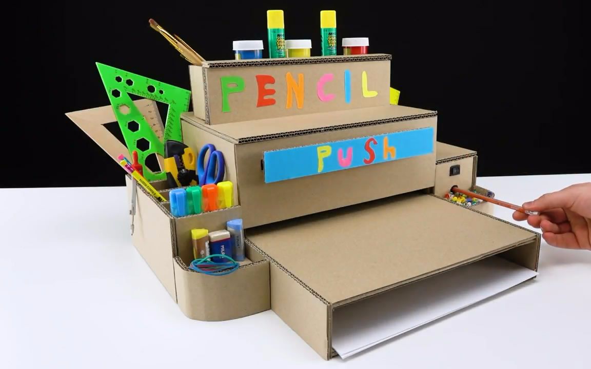 创意手工diy制作多功能文具架的方法非常有创意