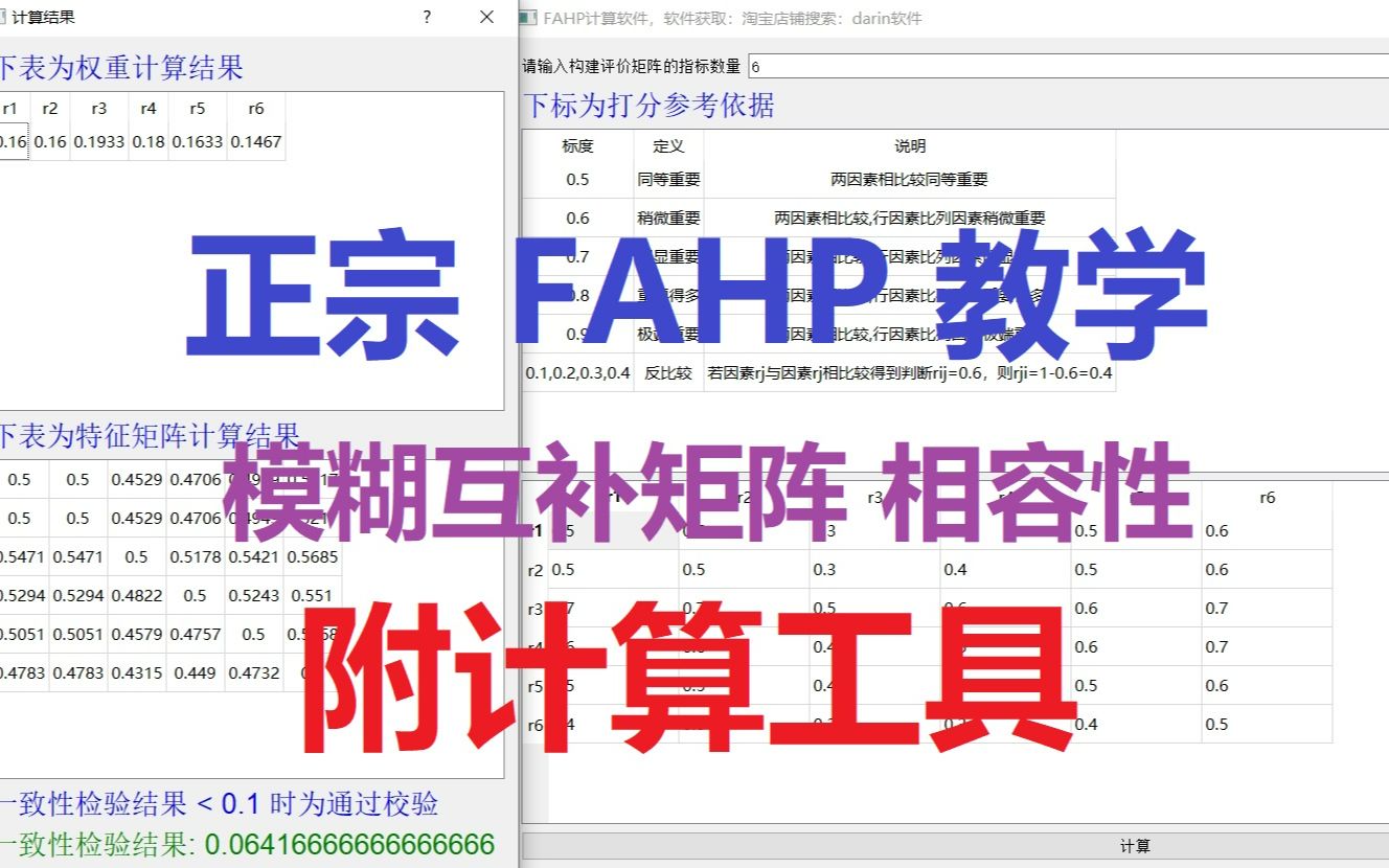 真正的模糊层次分析法教学,FAHP计算模糊互补矩阵、指标相容性、权重计算工具使用介绍,非AHP 模糊综合评价哔哩哔哩bilibili