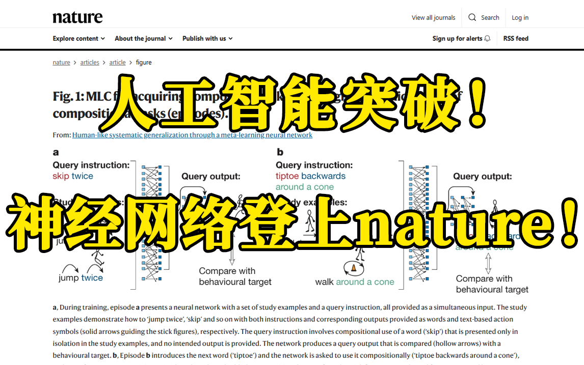 【人工智能研究的新里程碑!】神经网络登上nature!被证明具有泛化能力,能像人类一样思考!哔哩哔哩bilibili