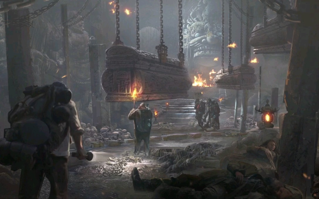 【白噪音/环境音】1小时 鬼吹灯 恐怖墓室 氛围声 (鬼吹灯系列之精绝