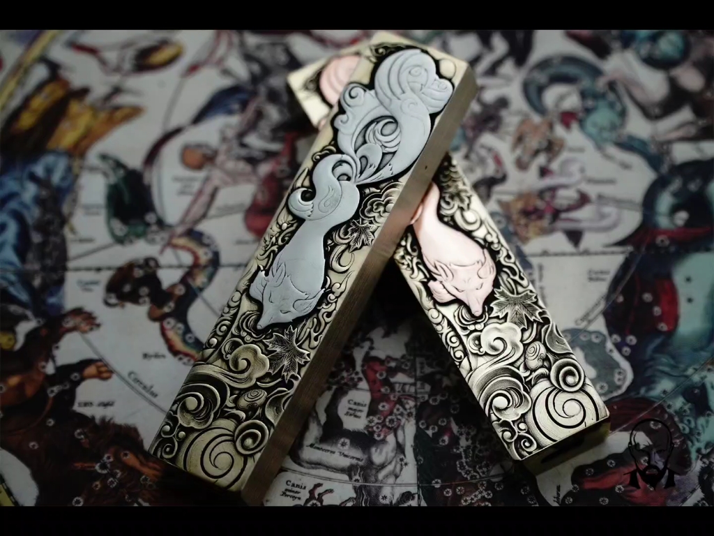 九尾狐破樊笼悦刻五代雕刻