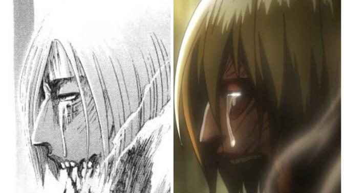 兵长砍女巨人漫画对比动画