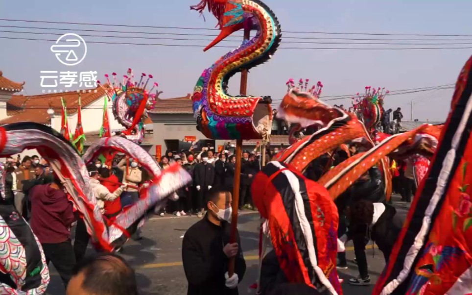 孝感杨店龙灯.元宵喜乐舞龙灯,全湾老少齐上阵!