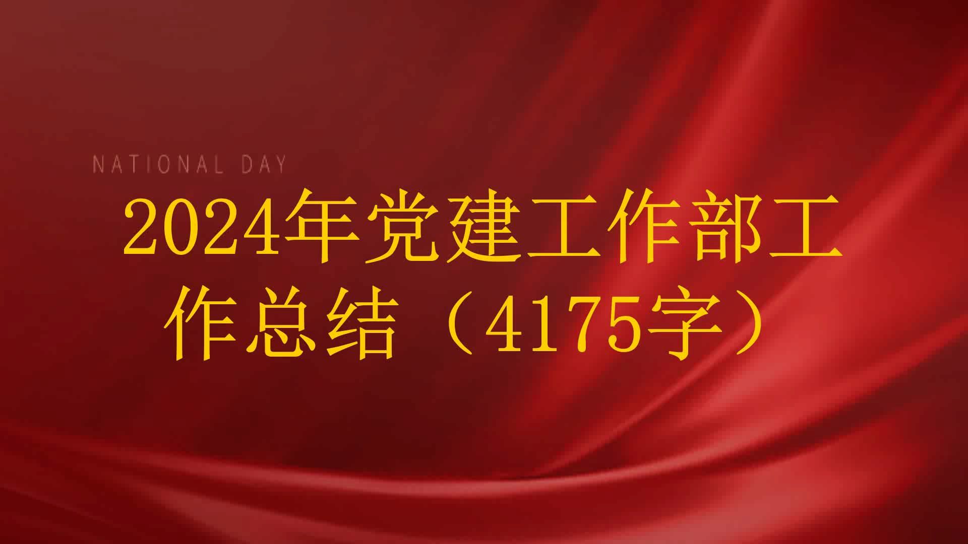 2024年党建工作部工作总结(4175字)哔哩哔哩bilibili