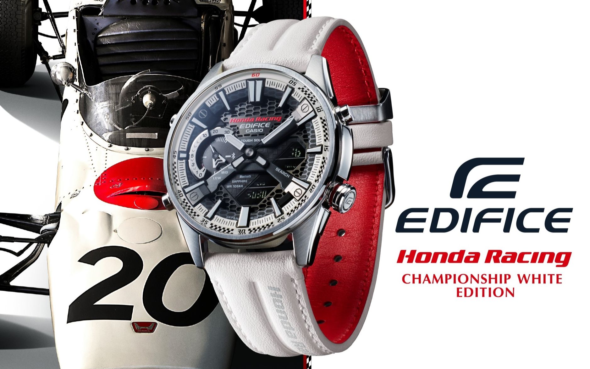 卡西欧edifice honda racing championship冠军白色版ecb-s100hr 穿越