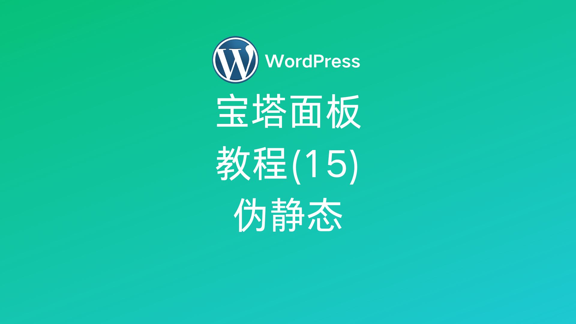 宝塔面板教程(15)伪静态