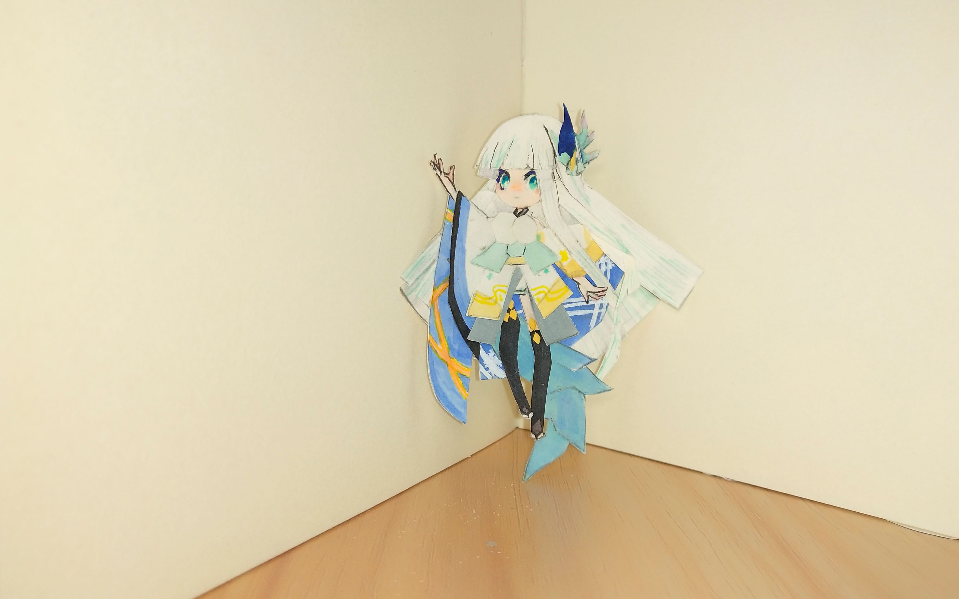 制作一只阴阳师妖怪屋的雪女纸片人