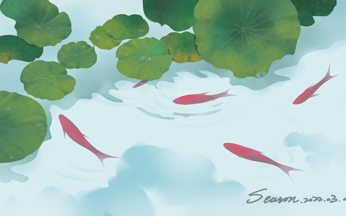 活动作品procreate鱼戏莲叶间