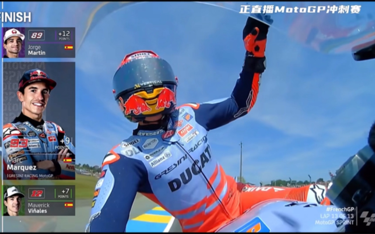 motogp #马奎斯 法国站冲刺赛 小马超级无敌起步 13位起跑 第二带回