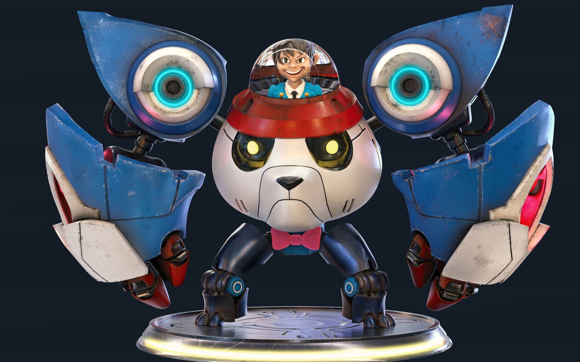 3dmax建模:机械硬表面 熊猫机器人结构分析 建模思路技巧零基础教学