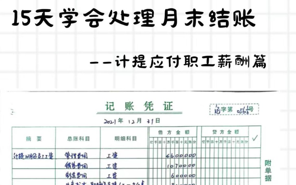 月末结账—计提应付职工薪酬(day2)哔哩哔哩bilibili