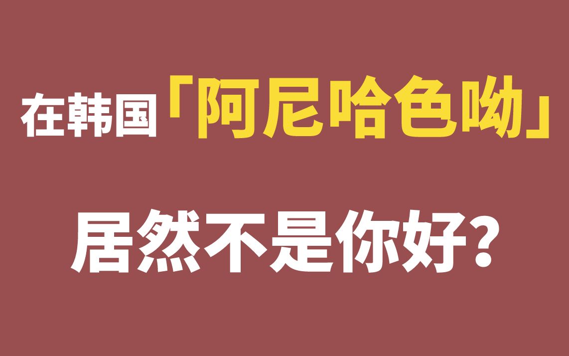 在韩国 "阿尼哈色呦”居然不是你好的意思?!| 教科书没教的韩语哔哩哔哩bilibili