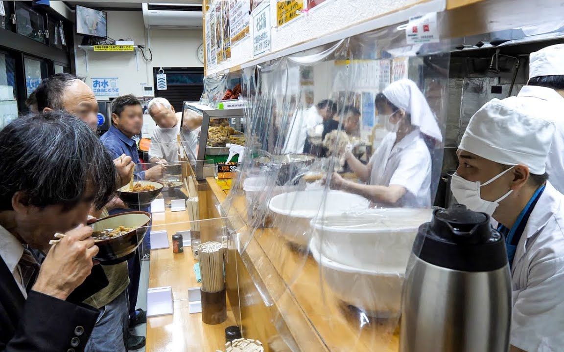 [图]【日本美食】极品天妇罗！！深夜1时开始拥挤！东京立食荞麦面店