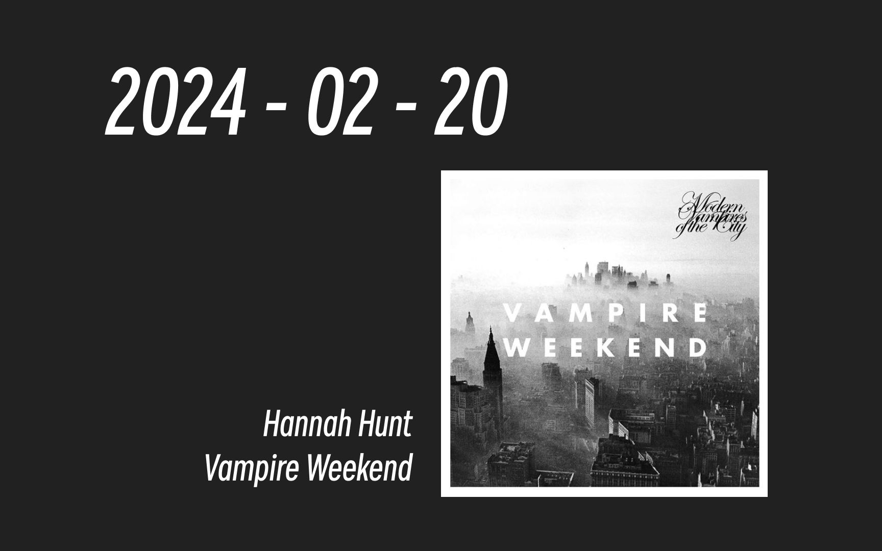 日推音乐 hannah hunt - vampire weekend