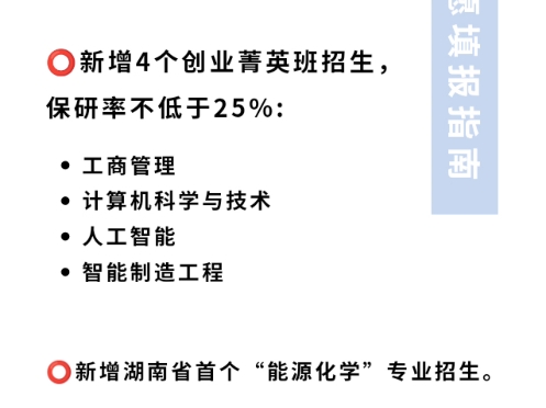 【24高考志愿填报】湘潭大学:新增招生计划700人,新增4个创业菁英班本科招生哔哩哔哩bilibili