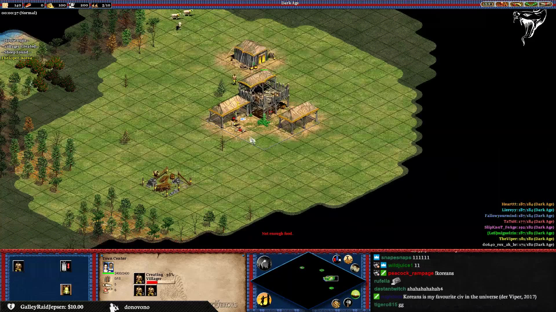 帝国时代2征服者4v4团战theviper直播岛屿高丽坐中爆海渔船效率匹配