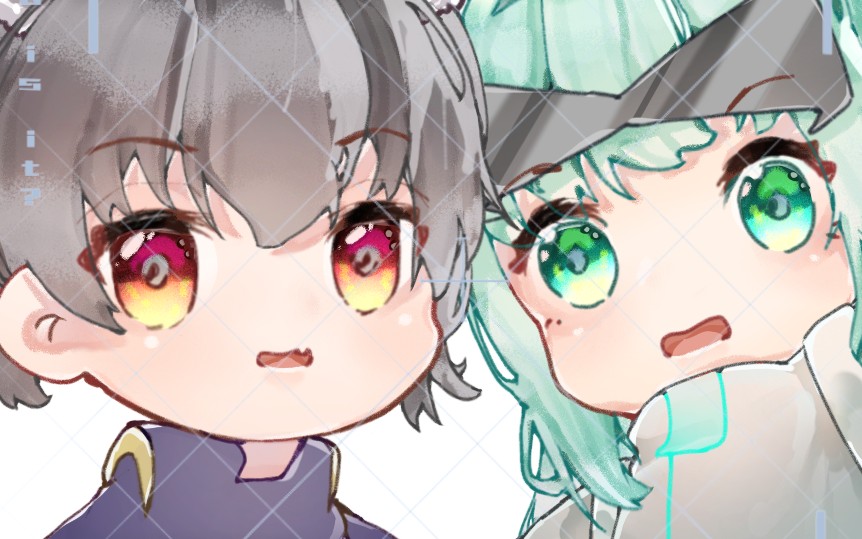 绘画伽罗和小心超人