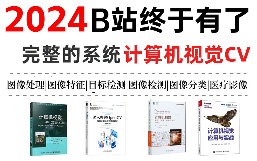 绝版!B站最新最全的图像处理、特征提取、目标检测、图像检索、图像分类、图像修复、医疗影像等七大计算机视觉算法一口气学完!哔哩哔哩bilibili