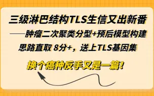 下载视频: 三级淋巴结构TLS生信又出新番— —肿瘤二次聚类分型+预后模型构建思路直取 8分+，送上TLS基因集，换个癌种反手又是一篇！/SCI论文/科研/研究生/生信分析