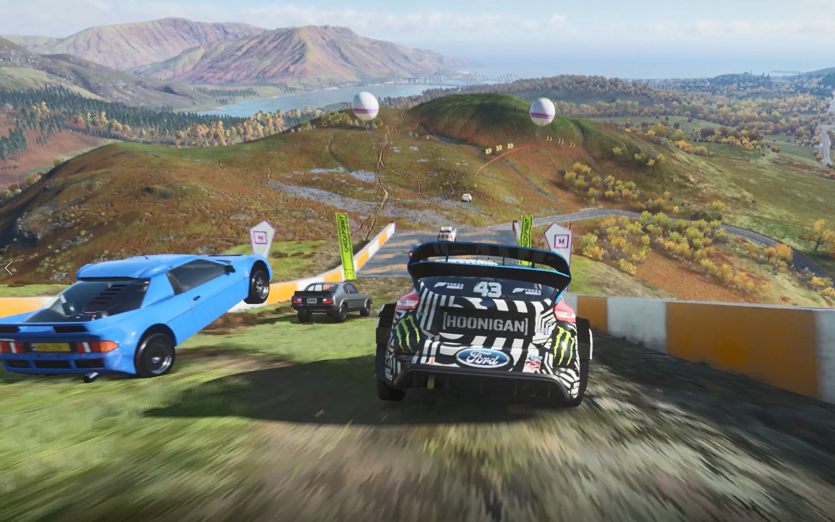 地平线4里最疯狂的一场越野赛冲下山脊60帧辅助全关手动离合xboxonex