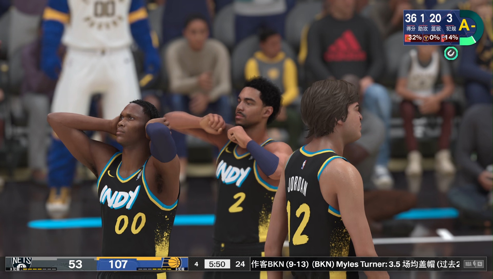 【nba2k24mc】生涯盖帽前50,送给老队友特纳