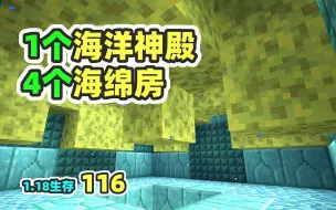 Download Video: 万分之一概率，1个海洋神殿4个海绵房 MC1.18生存116